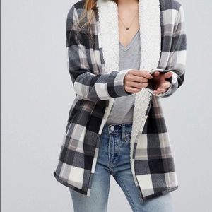 Abercrombie and Fitch Plaid Borg Cardigan